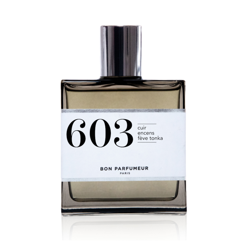 Eau de parfum 603: leather, incense and tonka